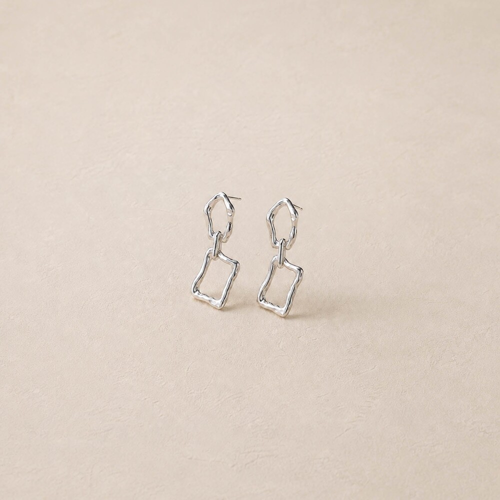Museori Sterling Silver Statement Dangle Earrings Linked Frames